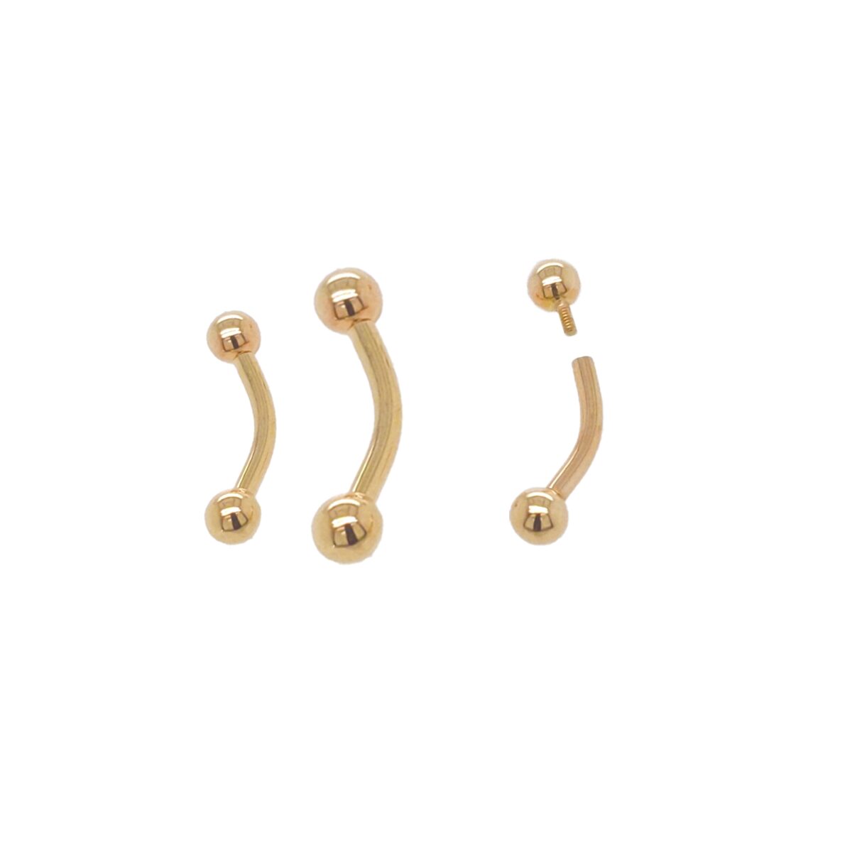14kt Internally Threaded Curved Barbell My Body Jewel
